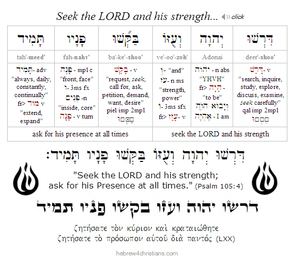 Psalm 105:4 Hebrew lesson