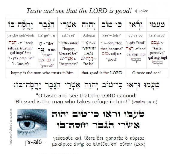 Psalm 34:8 Hebrew Lesson