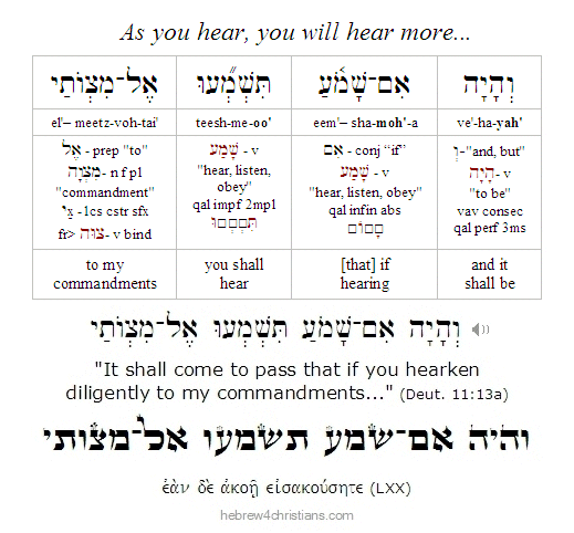 Deut. 11:33a Hebrew Lesson