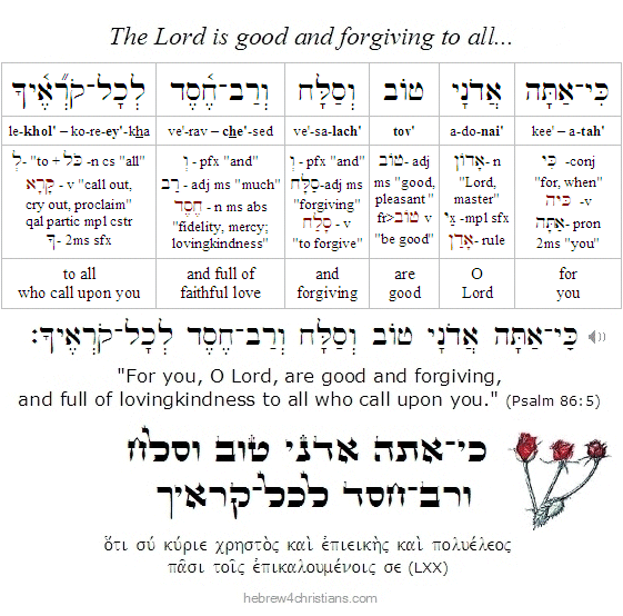 Psalm 86:5 Hebrew lesson