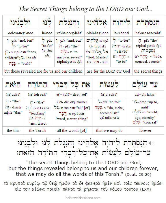 Deut. 29:29 Hebrew Lesson