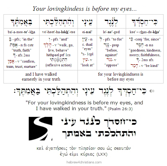 Psalm 26:3 Hebrew Lesson