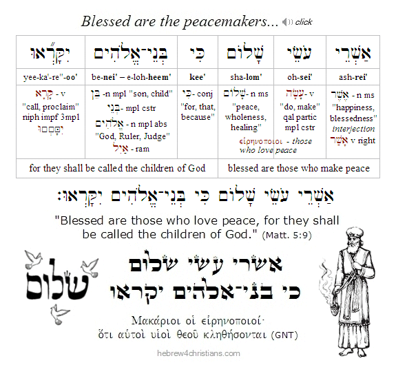 Matthew 5:9 Hebrew lesson