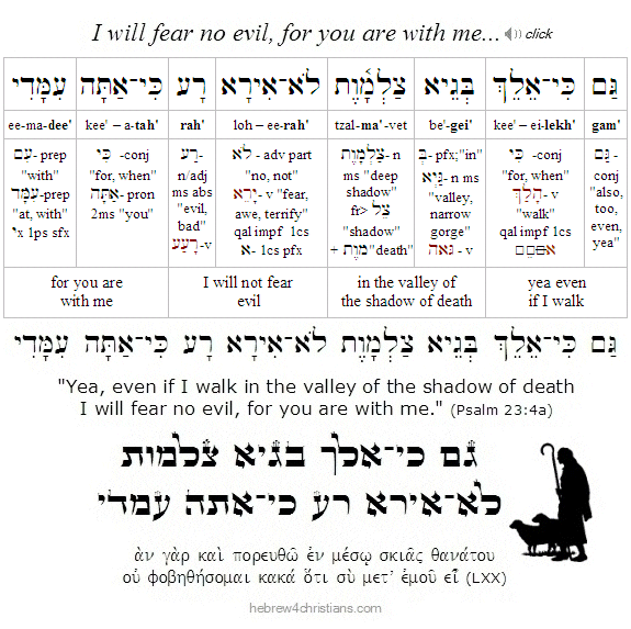 Psalm 23:4 Hebrew Lesson