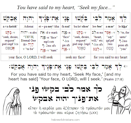 Psalm 27:8 Hebrew analysis