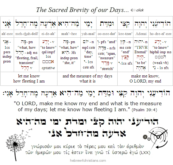 Psalm 39:4 Hebrew lesson