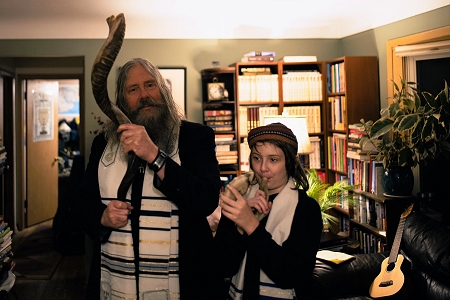 John and Manny blow shofars 5786