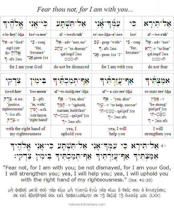 Isaiah 41:10a Hebrew Lesson