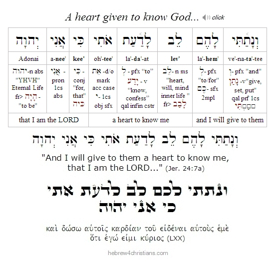 Jer. 24:7a Hebrew Lesson