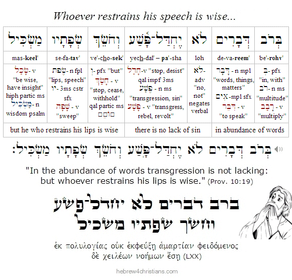 Proverbs 10:19 Hebrew Lesson