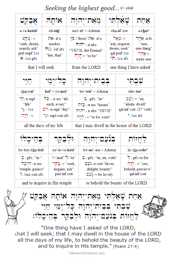 Psalm 27:4 Hebrew Lesson