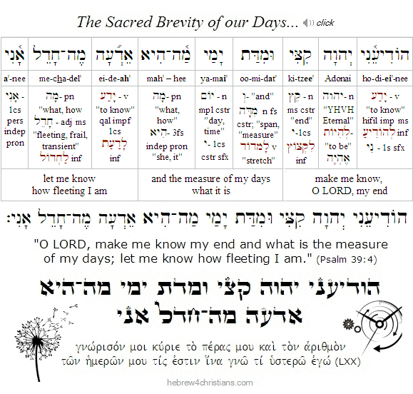 Psalm 39:4 Hebrew lesson