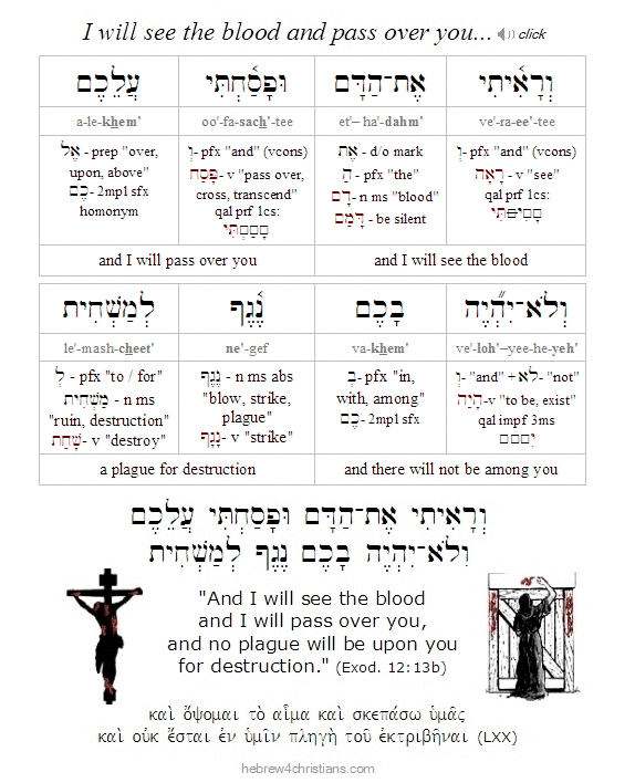 Exodus 12:13b Hebrew lesson