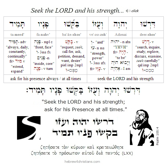 Psalm 105:4 Hebrew lesson