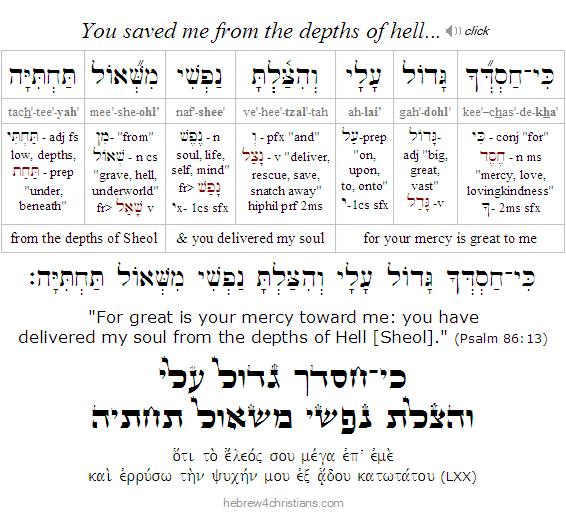 Psalm 86:13 Hebrew Lesson