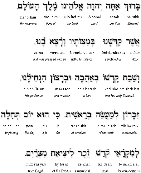 kiddush transliteration