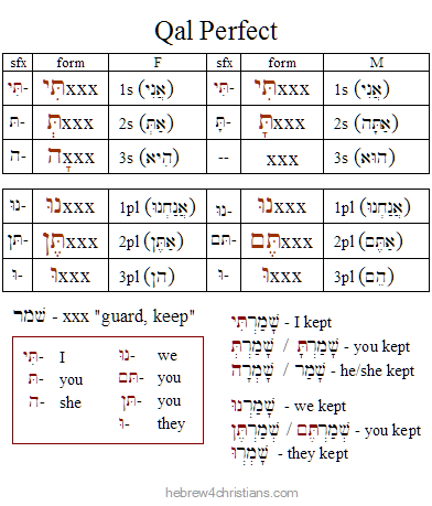 Qal Perfect Strong Paradigm