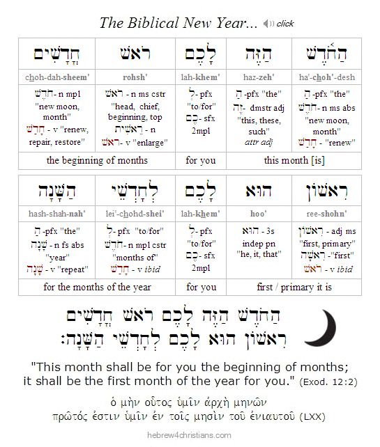 Exodus 12:2 Hebrew Analysis