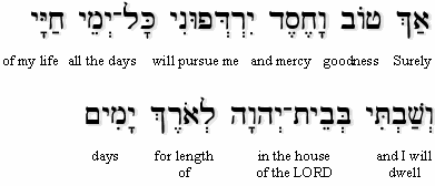 psalm 23 hebrew transliteration and english pdf
