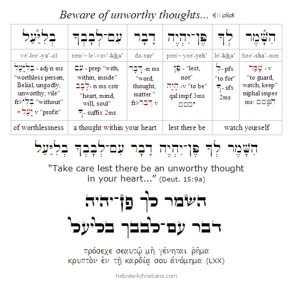 Deuteronomy 15:9  Hebrew Lesson