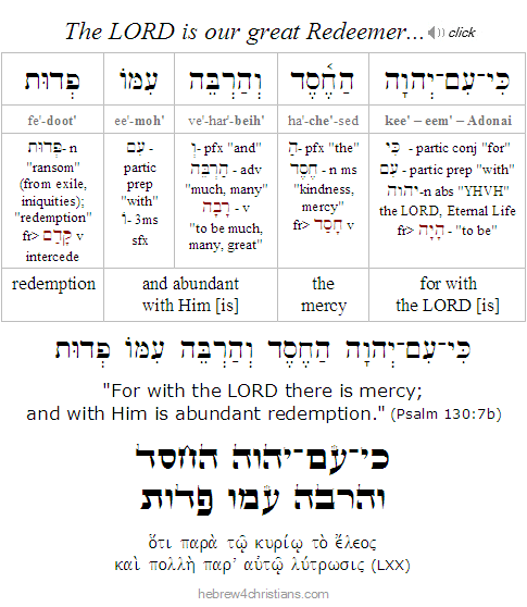 Psalm 130:7b Hebrew lesson