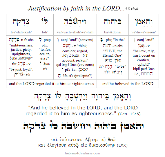 Genesis 15:6 Hebrew analysis