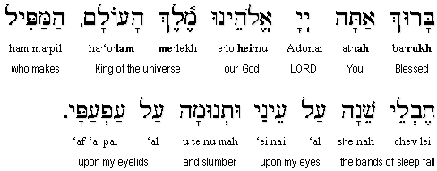 Hebrew Bedtime Blessings