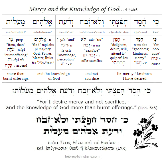 Hosea 6:6 Hebrew lesson